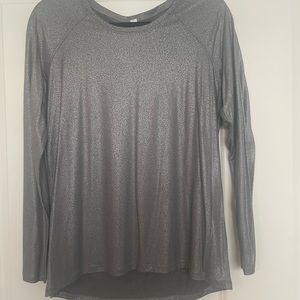 lululemon Women’s Grey Shimmer/ Metallic top
